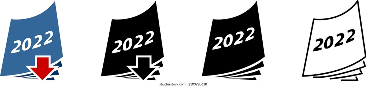 Icono de descarga del catálogo 2022 , vector