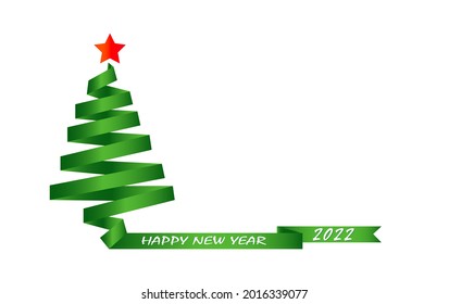 2022. Christmas tree for congratulations on Christmas and new year. Vector illustration.