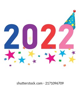 2022 bunter Schriftdesign-Vektorgrafik