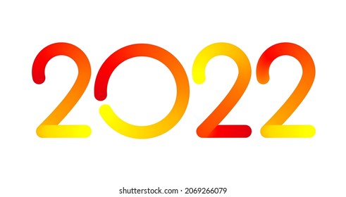 2022 colorful gradient red and yellow sign. Vector illustration.