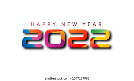 2022 colorful Text. Happy New Year 2022. suitable for greeting, invitations, banner or background design of 2022. Vector design illustration