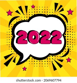 2022 Comic Speech Bubble New Year Stock Vector (Royalty Free) 2069607794