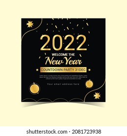 Cuenta regresiva de publicación en medios sociales de 2022