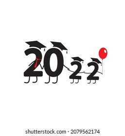 2022 Cover of card for 2022 graduation or new year. Creative flat design for your greetings card