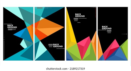 2022 Titelvorlage und Poster Design Vorlage für das Magazin. Trendy Abstrakte farbige Kollektion geometrischer und kurvenreicher Vektorgrafiken mit Typografie für Cover, Buch, Social Media Story und Page Layout.