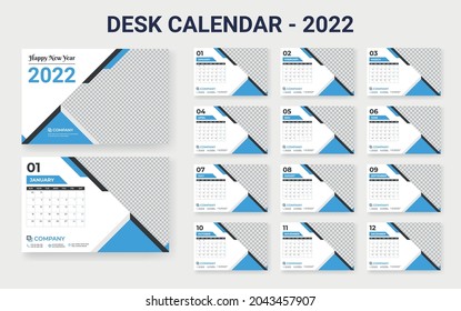 2022 creative desk calendar template