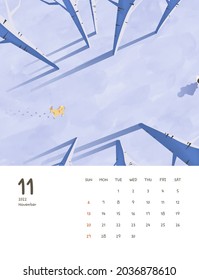 2022 Cute Calendar Illustration Design 