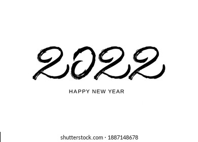 Design-Vorlage 2022 für das neue Jahr schwarz-weiß. Rosa und Rosa Buchstaben.