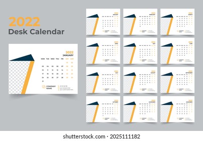 2022 desk calendar design template