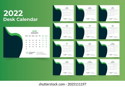 2022 desk calendar design template