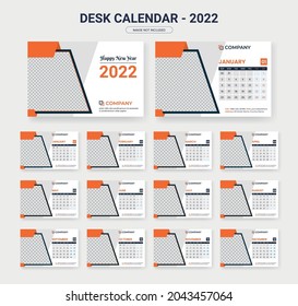 2022 desk calendar design template