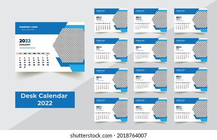 2022 Desk Calendar Template fully editable and professional Template, Calendar Planner for 2022