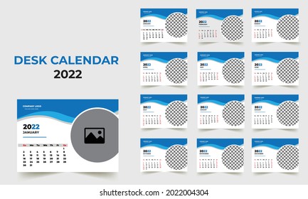 2022 Desk Calendar Template fully editable and professional Template, Calendar Planner for 2022