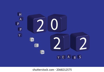 2022. 2022 with dice design and blue color