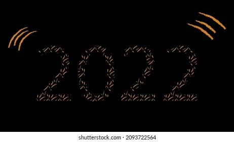2022 digits in tiger style. vector illustration