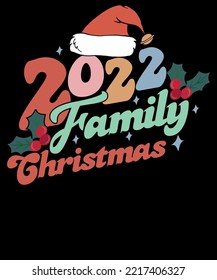 2022 Family Christmas Retro Matching Couple Merry Christmas Dad Mom T Shirt Design