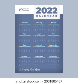 2022 flat calendar design template