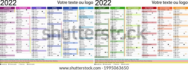 Ou Fall 2022 Calendar 2022 French Calendar Holidays Saints School Stock Vector (Royalty Free)  1995063650