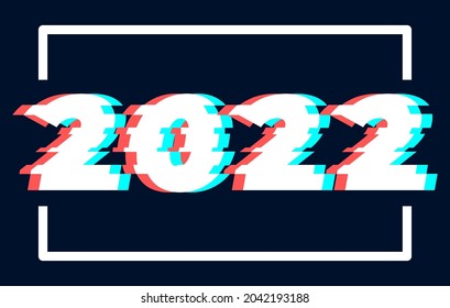 2022 in glatter Schrift. Vektordesign 2022. 