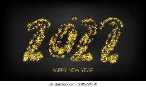 2022 Gold Luxury Banner. Glamour Happy New Year Explosion. Painted 2022 Minimal Logo. Happy New Year Dotted Business Background. Cool Winter Holiday New Year Greeting Card. Golden Brush Shape 2022