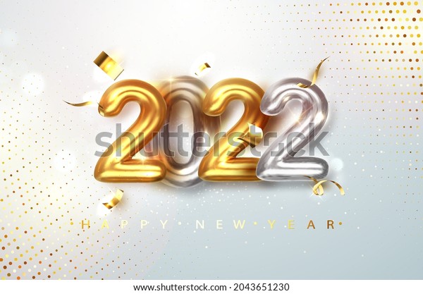 2022 Gold Silver Realistic Numbers On Stock Vector (Royalty Free ...