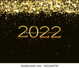 2022 golden number on glitter dark background