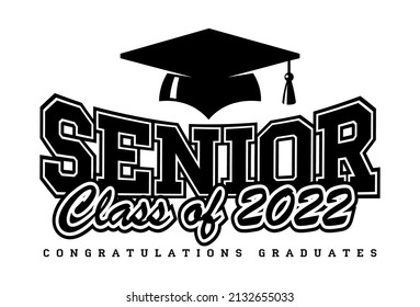 2022 Graduate Class Logo, T-shirt Design Vector