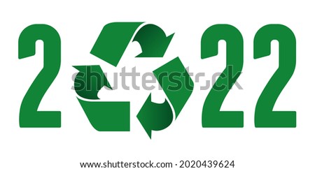 2022 greetings card for the protection of the planet and the environment, recalling the importance of sorting waste for recycling.