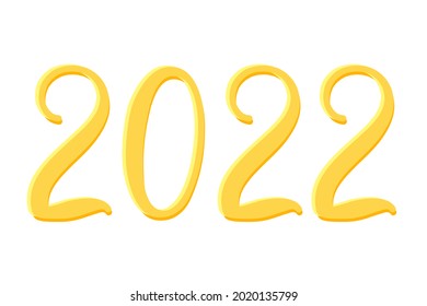 2022 handwritten text as new year calendar banner in vector icon
