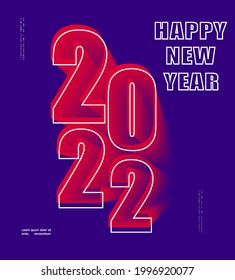 2022 Happy New. Creative concept of 2022 Happy New Year posters. Minimalistic trendy backgrounds for branding, banner, cover, card