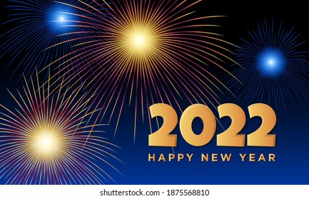 2022 Happy New Year Background Design. Greeting Card, Banner, Poster. Vector Illustration.