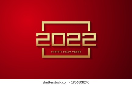 2022 - Alles Gute zum Neujahr. Grußkarte, Banner, Poster. Vektorgrafik.