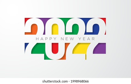 2022 Happy New Year Background Design. Greeting Card, Banner, Poster. Vector Illustration.