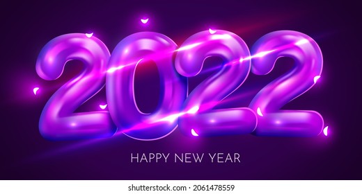 2022 Happy New Year Background Design. Greeting Card, Banner, Poster. Vector Illustration.