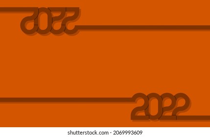 2022 Happy New Year Background Design, Orange Background