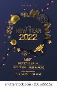2022 Happy New Year Background for your Flyers and Greetings Card or new year themed party invitations