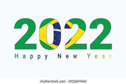 2022 Happy New Year, Brazil 2022, Brazil Flag 2022, The Brazil Happy New Year Flag Animation 2022