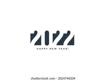 2022 Happy New Year card for seasonal holidays flyer, negative space cutting paper style greetings and invitation card cover, christmas congratulation banner. Vector illustration.