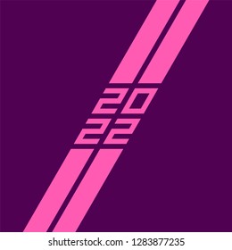 2022 Happy New Year or Christmas Background creative greeting card design, can be used for flyers, invitation, posters, brochure, banners, calendar. Simple vector element in modern style.