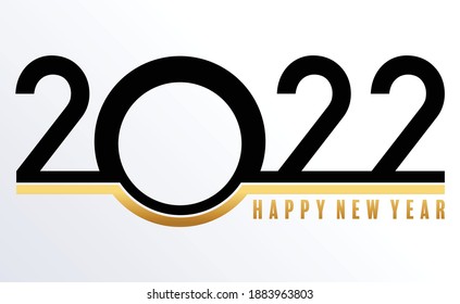 2022 Happy new year christmas design template. logo Design for  greeting cards or for branding, banner, cover, card Happy new year 2022 with paper cut art and craft style on paper color background. 