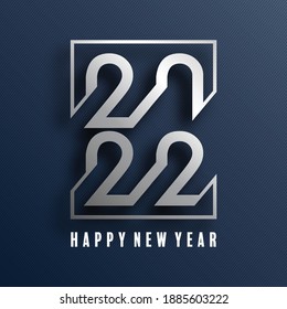 2022 Happy new year christmas design template. logo Design for  greeting cards or for branding, banner, cover, card Happy new year 2022 with paper cut art and craft style on paper color background. 