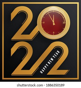 2022 Happy new year christmas design template. logo Design for  greeting cards or for branding, banner, cover, card Happy new year 2022 with paper cut art and craft style on paper color background. 