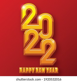 2022 Happy new year christmas design template. logo Design for greeting cards or for branding, banner, cover, card Happy new year 2022 with paper cut art and craft style on paper color background.