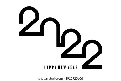 2022 Happy new year christmas design template. logo Design for greeting cards or for branding, banner, cover, card Happy new year 2022 with paper cut art and craft style on paper color background.
