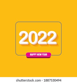2022 Feliz año nuevo diseño creativo fondo o tarjeta de saludo con texto. vectorial 2022 números de año nuevo con sombra aislada en fondo abstracto naranja