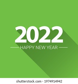 2022 Happy new year creative design background or greeting card with text. vector 2022 new year numbers isolated on green background