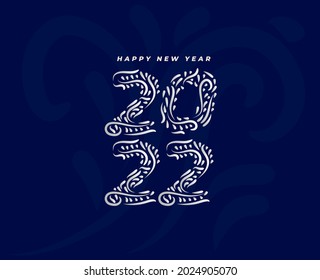 2022- Happy New year creative vector illustration. 2022 decorative typography for environment friendly concept design.