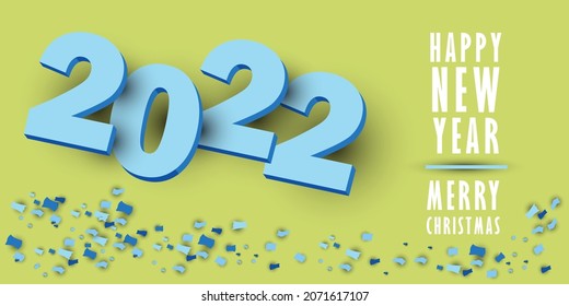 2022 Happy New Year. Creative concept design template with colorful logo 2022 for celebration and season decoration. Colored vector trendy background for branding, calendar, card, banner, cover.