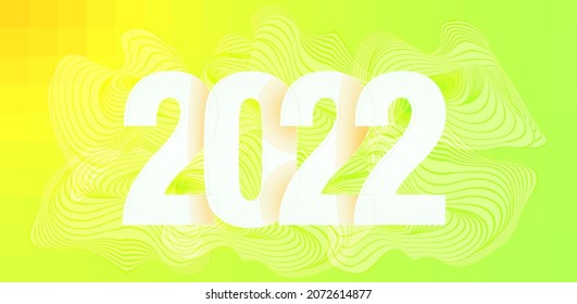 2022 Frohes neues Jahr-Creative Cover. Abstrakte farbige flüssige Form. Flüssiger Zeilenhintergrund. Weiße und schwarze Streifen. Moderne Ästhetik von Schweizer Tapeten. Brutalismus, Vektorkunst.