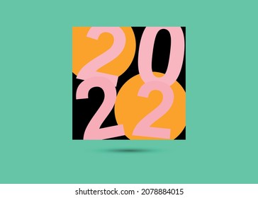2022 Frohes neues Jahr. Design-Vorlage für kreatives Konzept mit buntem Logo 2022